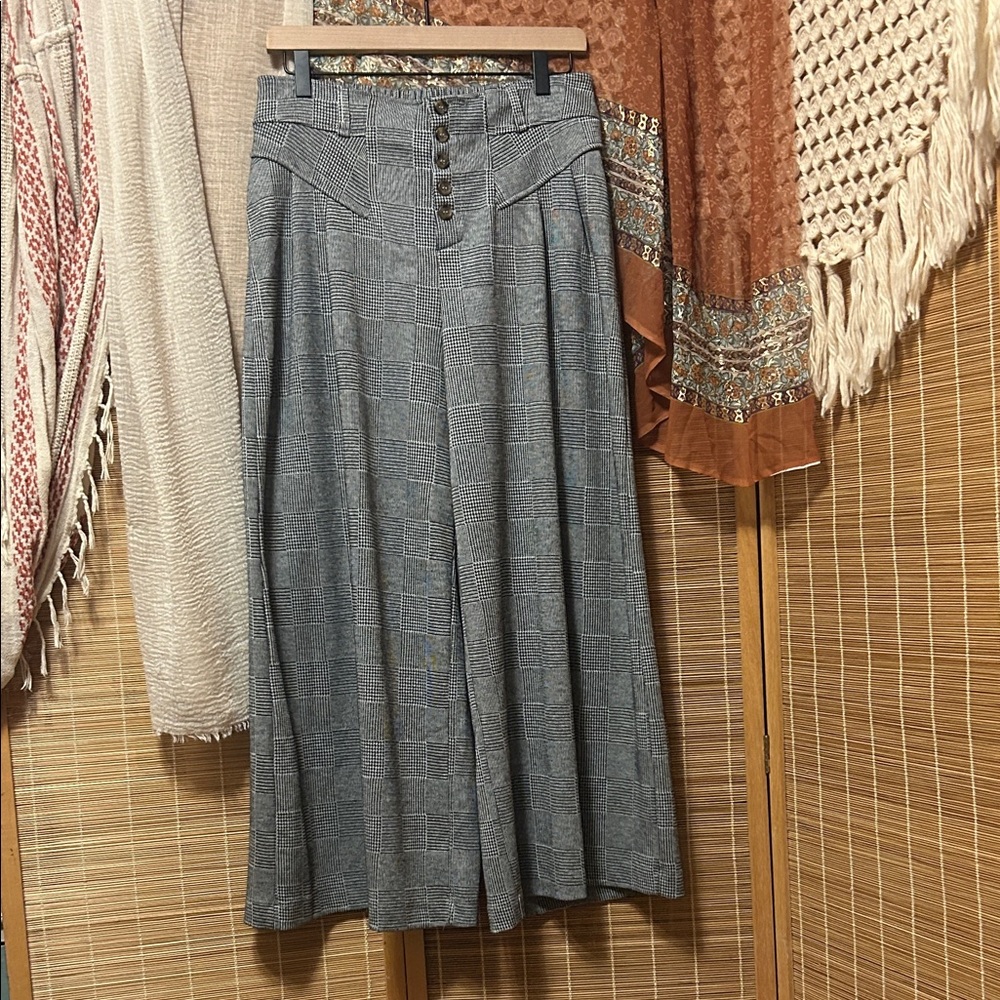 Maeve Knit Houndstooth Plaid Pants